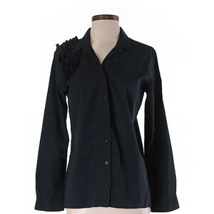 SIBEL SARAL ruffle shoulder button down blouse